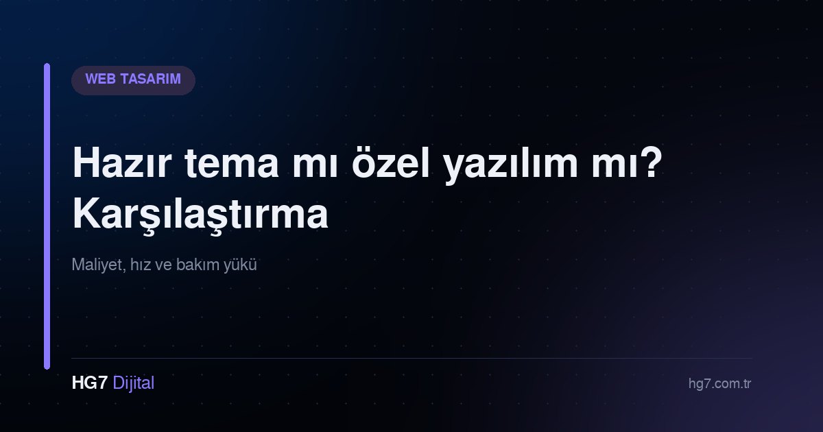 Hazır tema mı özel yazılım mı? Karşılaştırma