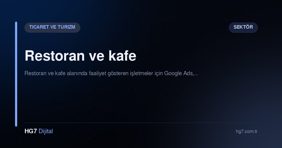 Restoran ve kafe